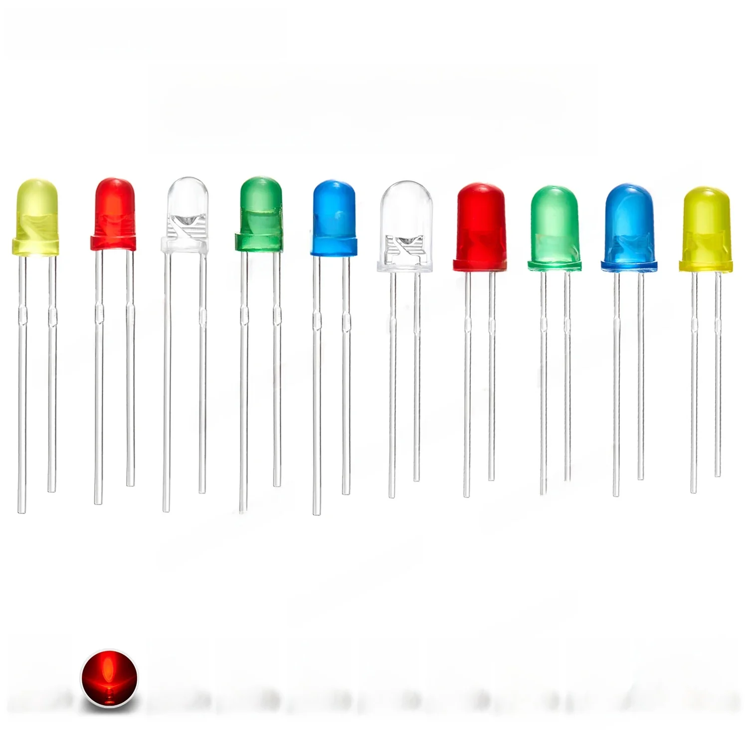 100 pièces 3mm 5mm Diode Led clignotant blanc rouge vert bleu jaune RGB Flash lent rapide diffusé couleur claire changeante émission de lumière