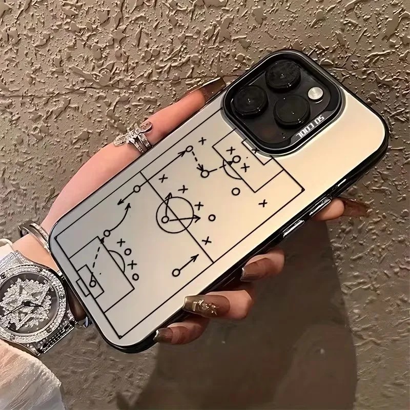 Football Tactical Board Design Shockproof Phone Case For iPhone 17 16 15 14 13 12 11 Pro Xs Max Plus Air Mini XR X 17e 16e Cover view 4