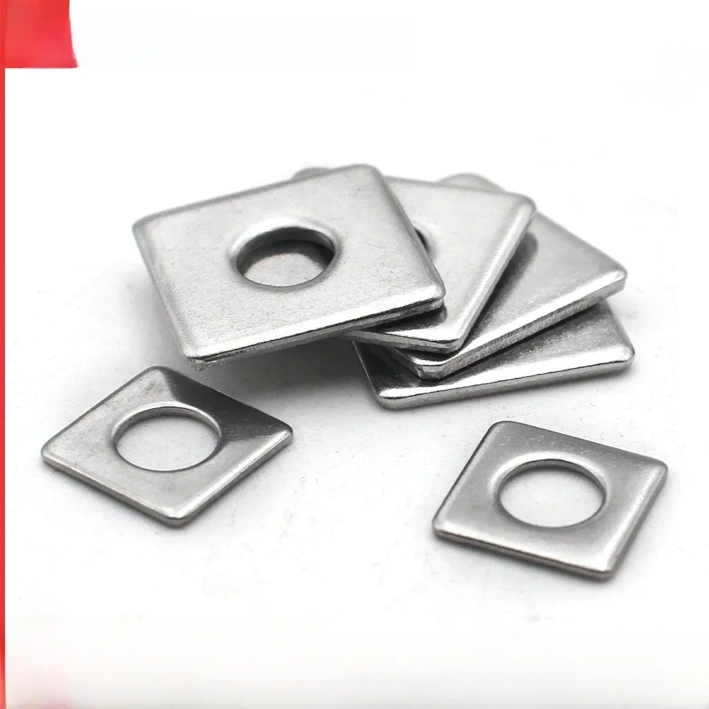 Rondelle plate carrée en acier inoxydable 304, rondelles murales rectangulaires pour rideaux, M3 M4 M5 M6 M8 M10 M12 M14 M16 M20 304, 1 à 50 pièces