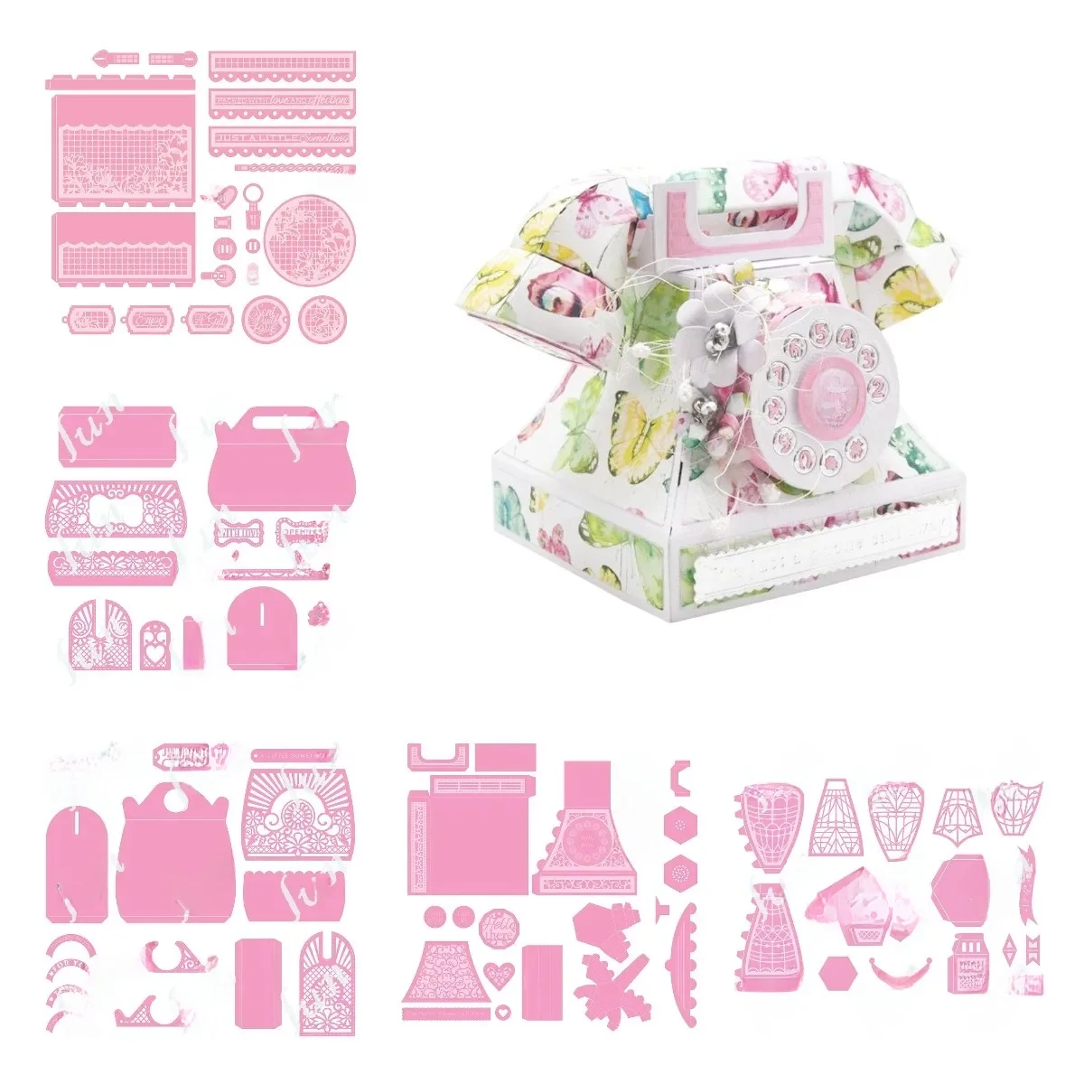 Nouvelles matrices de découpe en métal ballon à Air chaud sacs à main floraux moules bricolage Scrapbook fabricant carte gaufrage papier artisanat cadeau décor moule