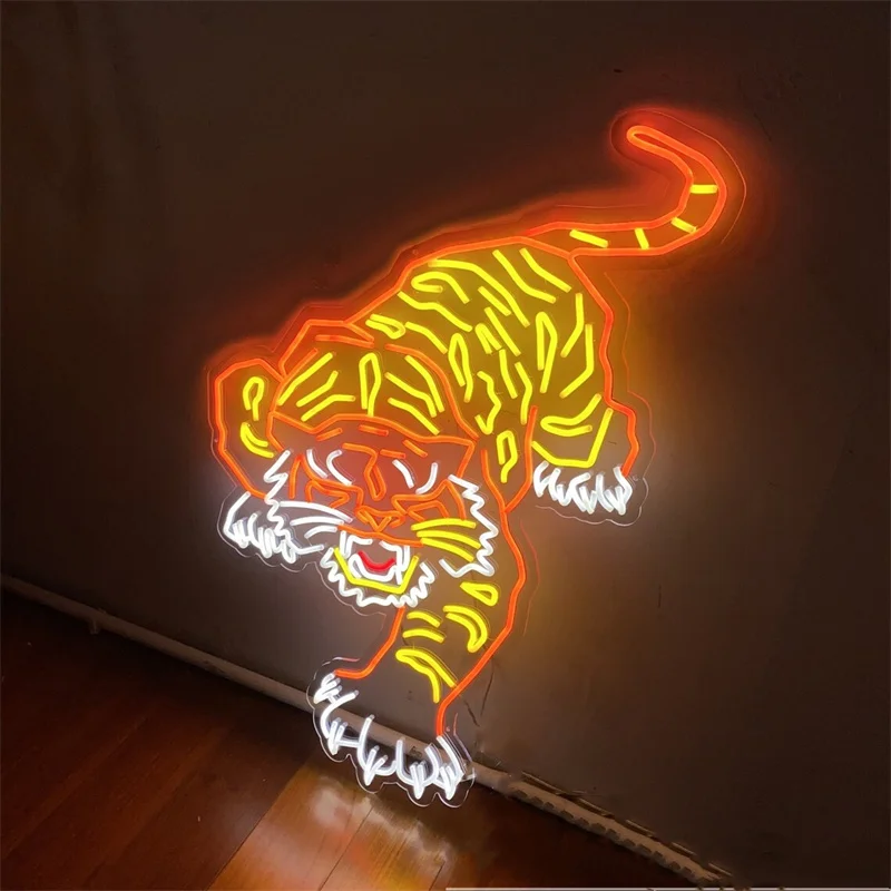 Tijger Neon Sign Custom Neon Sign Anime Sign Dieren Sign Bar Sign Slaapkamer Home Wall Decor Led Light Gepersonaliseerde Verjaardagscadeau