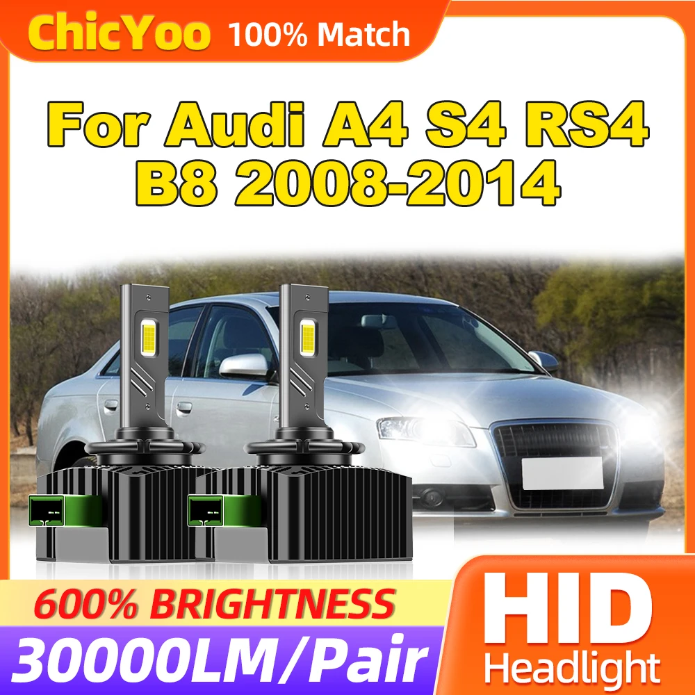 

120W LED Headlights 30000LM HID Xenon Light Bulbs 12V 6000K Auto Lamps For Audi A4 S4 RS4 B8 2008 2009 2010 2011 2012 2013 2014