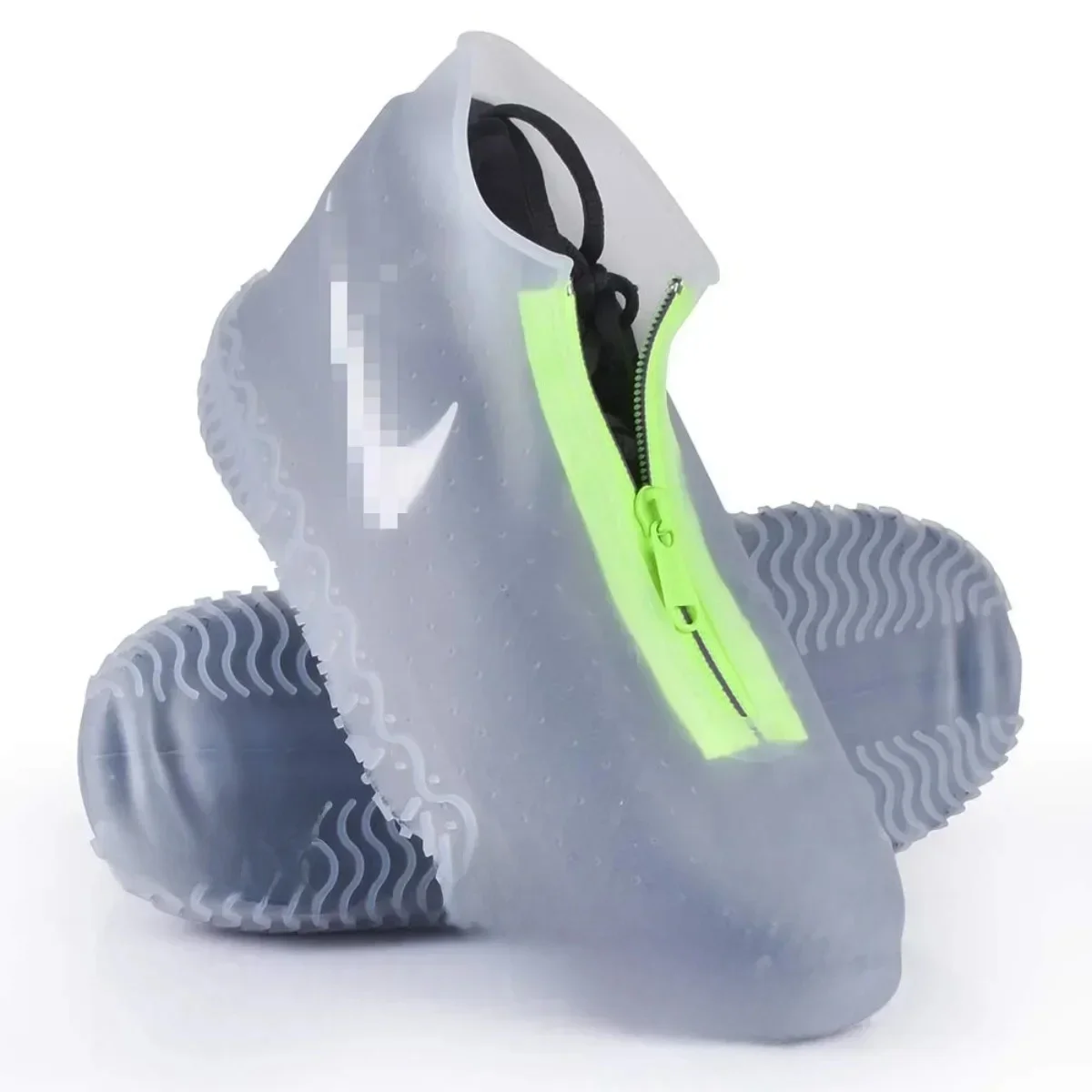 Couvre-chaussures imperméables en silicone pour femmes et hommes, couvre-chaussures réutilisables avec fermeture éclair, bottes de pluie coordonnantes, protection lavable