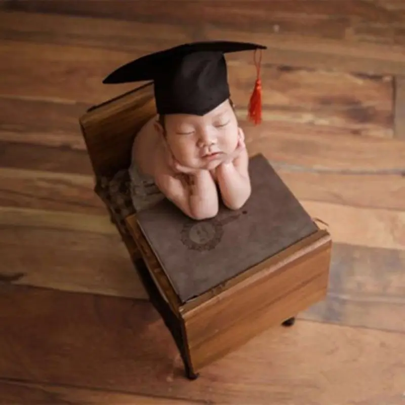 Newborn Photography Props Graduation Cap for Infants Preschool Daycare Grad Ceremony Photo Shooting Hat Photo Studio Props