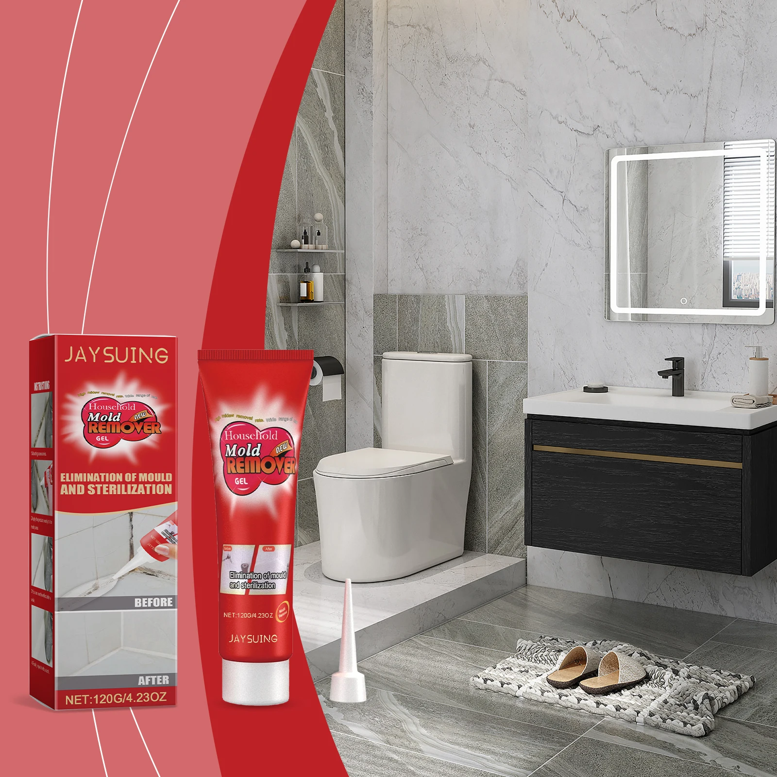 

Jaysuing 120 г гель для удаления плесени для стены, керамической плитки, бытовая чистка, стиральная машина, форма для ванной комнаты, средство для удаления плесени, желе