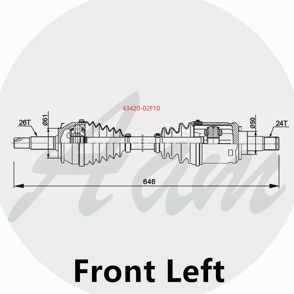 Front Left Axle Drive Shaft For Toyota Corolla 43420-02F10 4342002F10 43420 02F10