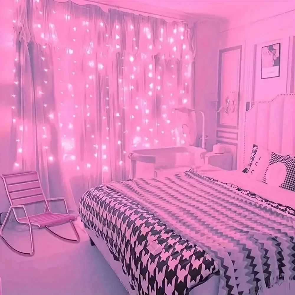 Rideaux lumineux LED alimentés par USB avec télécommande, décorations de noël pour la maison, mariage, anniversaire, chambre à coucher, lumières de fête