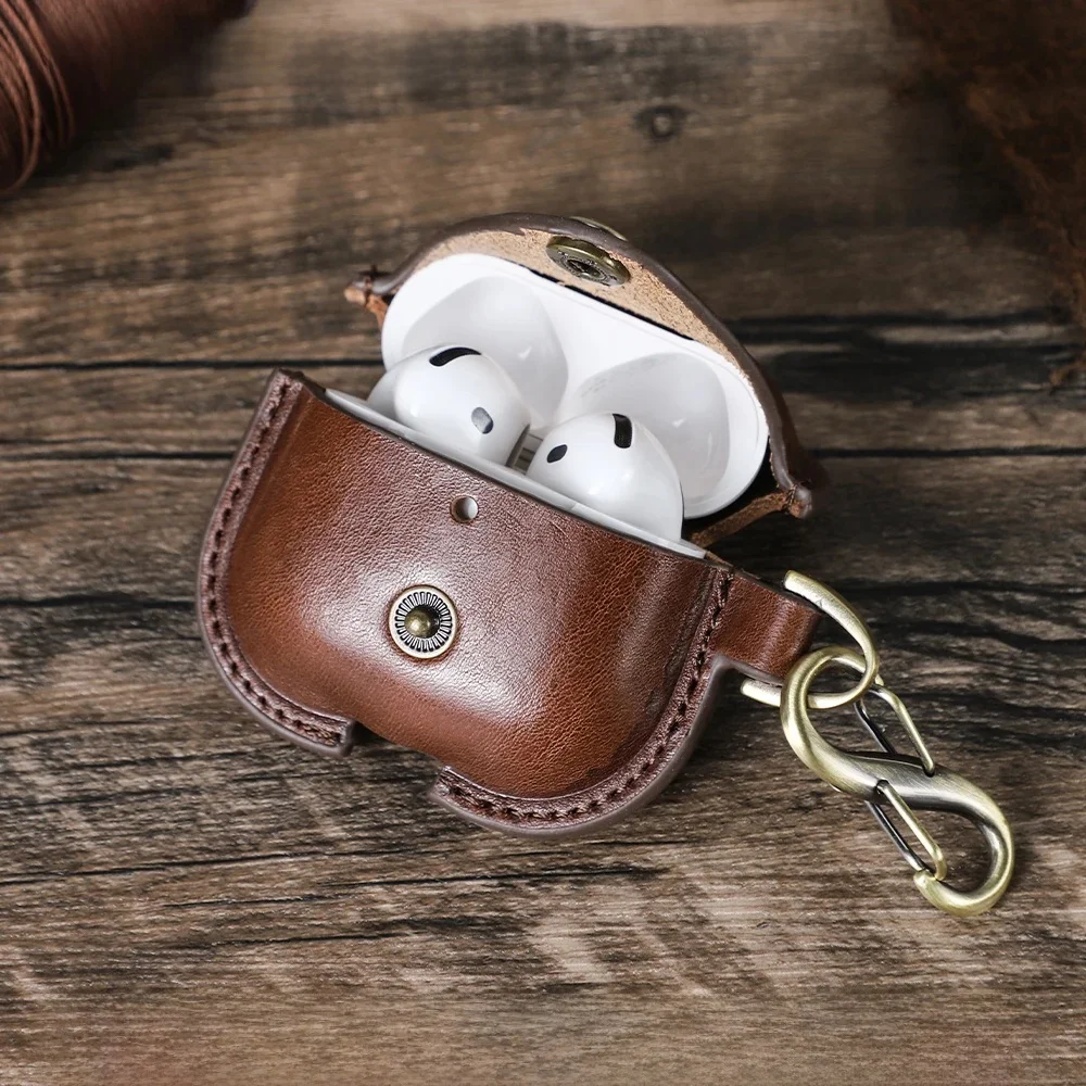 Oryginalne skórzane etui na słuchawki AirPods 4 Pokrowiec na słuchawki Apple Air Pods 4. generacji 2024 Ochronna obudowa zestawu słuchawkowego — zdjęcie produktu 7