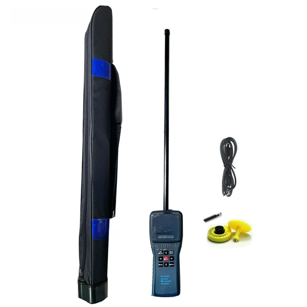 À prova dwaterproof água 134khz 125khz recarregável leitor animal id scanner microchip scanner usb