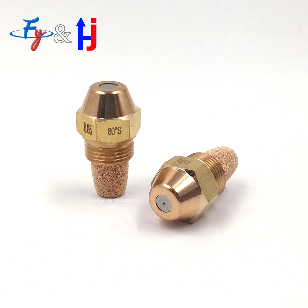 Brass Fuel Oil Nozzle, Solid Spray, Diesel Burner Injection, Combustion Jet, Boiler Heater, 0.3-6.0 USgal/H, 60 Degree 9/16\