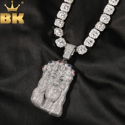THE BLING KING Huge Religious Jesus Pendant Necklace Full Iced Out Cubic Zirconia Charm Tennis Necklace Fashion Hiphop Jewelry