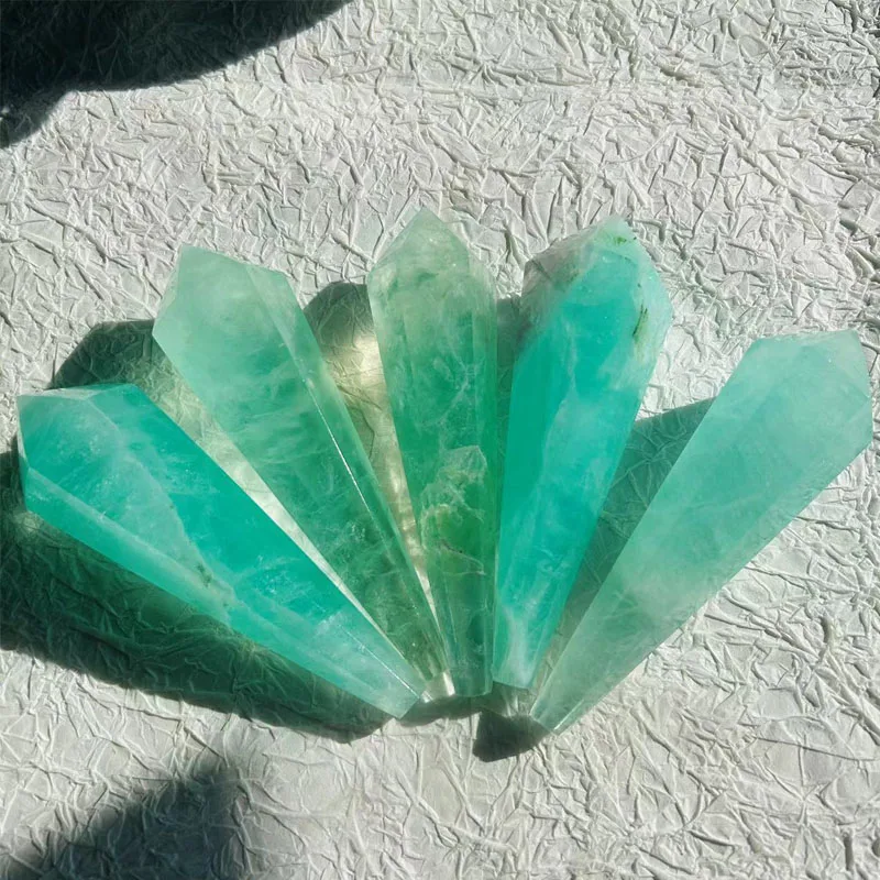 Beautiful Facet Natural Fluorite Scepter Wand Point Carving Meditation Decor Metaphysical Gift Reiki Crystals Gemstone Generator