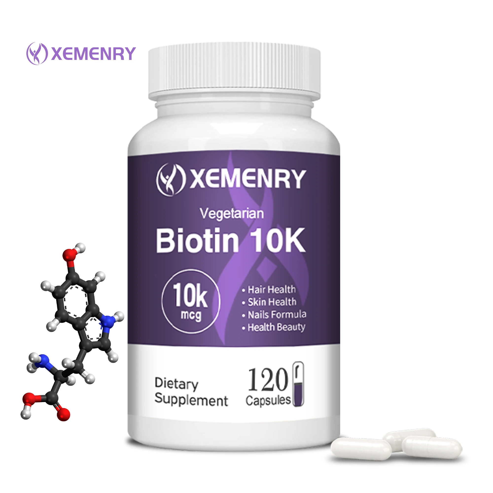 Biotin - Boost Hair, Skin and Nails Improve Skin Texture Hair Growth Follicle Repair - 120 Capsules