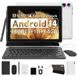 AEEZO New A7L Tab WIFI Tablet 10.95Inch IPS Display Widevine Face Unlock Android 14 6800mAh Battery 14GB(3+11Expand) 64GB PC Pad