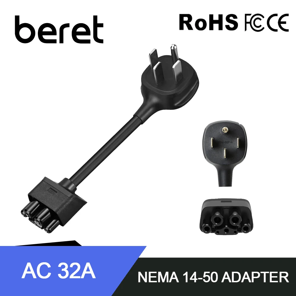 Adaptador NEMA 14-50 exclusivamente para Tesla Gen 2 16/32 Amp Carregador móvel Conecte 240 VAC 14-50 Cabo de alimentação de saída