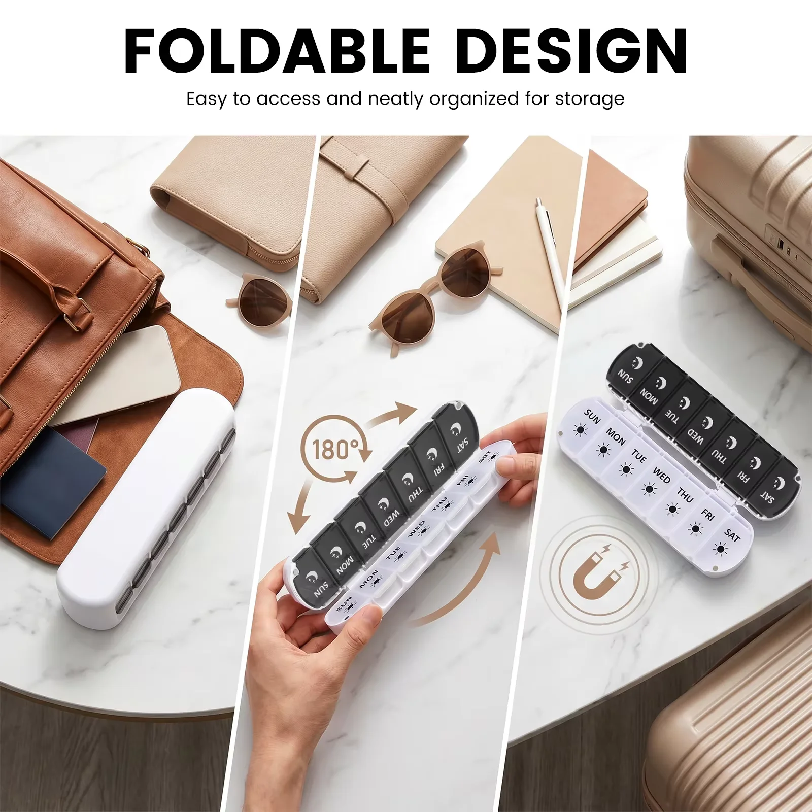 7 Days Weekly Pillbox Tablet Holder Medicine Storage Case Drug Container Pill Box Tablet Storage Box Organizer 14 Cells Pill Cas view 5