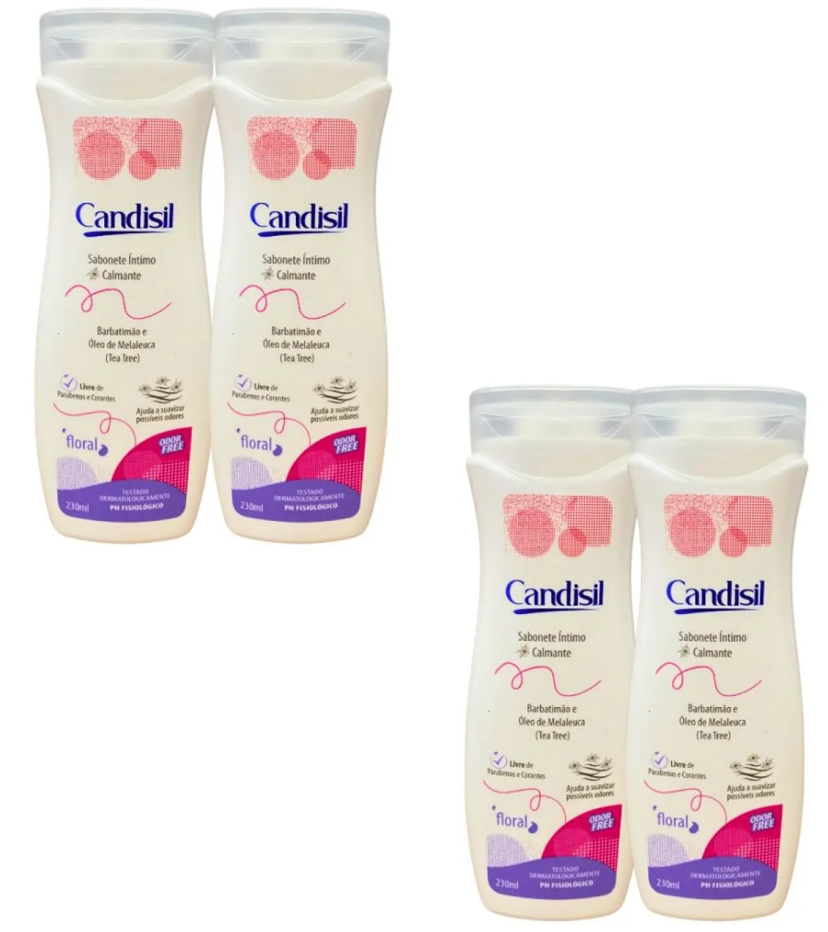 INTIMO CANDISIL SOAP CALMING OLEO OF MELALEUCA FLORAL 230 ml DEMAZON KIT 4 UND