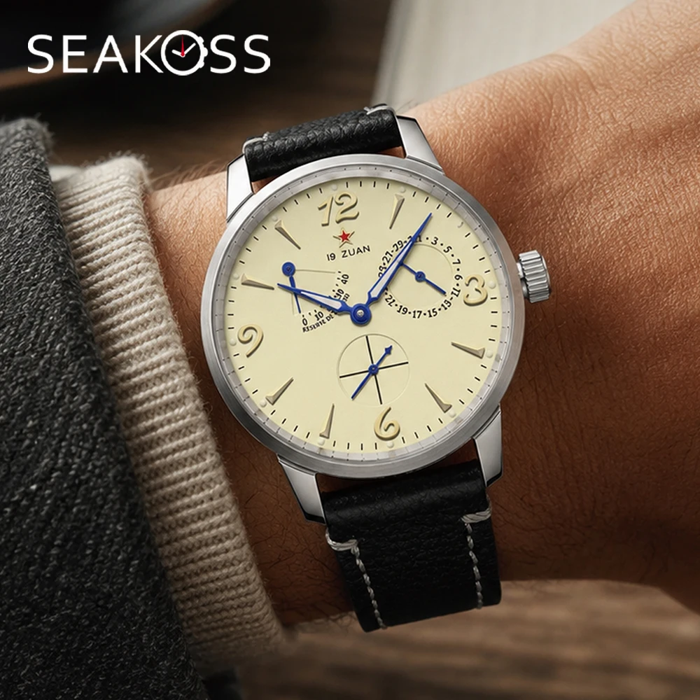 SEAKOSS Seagull ST1780 Watches 1963 Classic  40mm Men's Pilot Automatic Mechanical Watch Retro Style Sapphire 5Bar Wristwatches