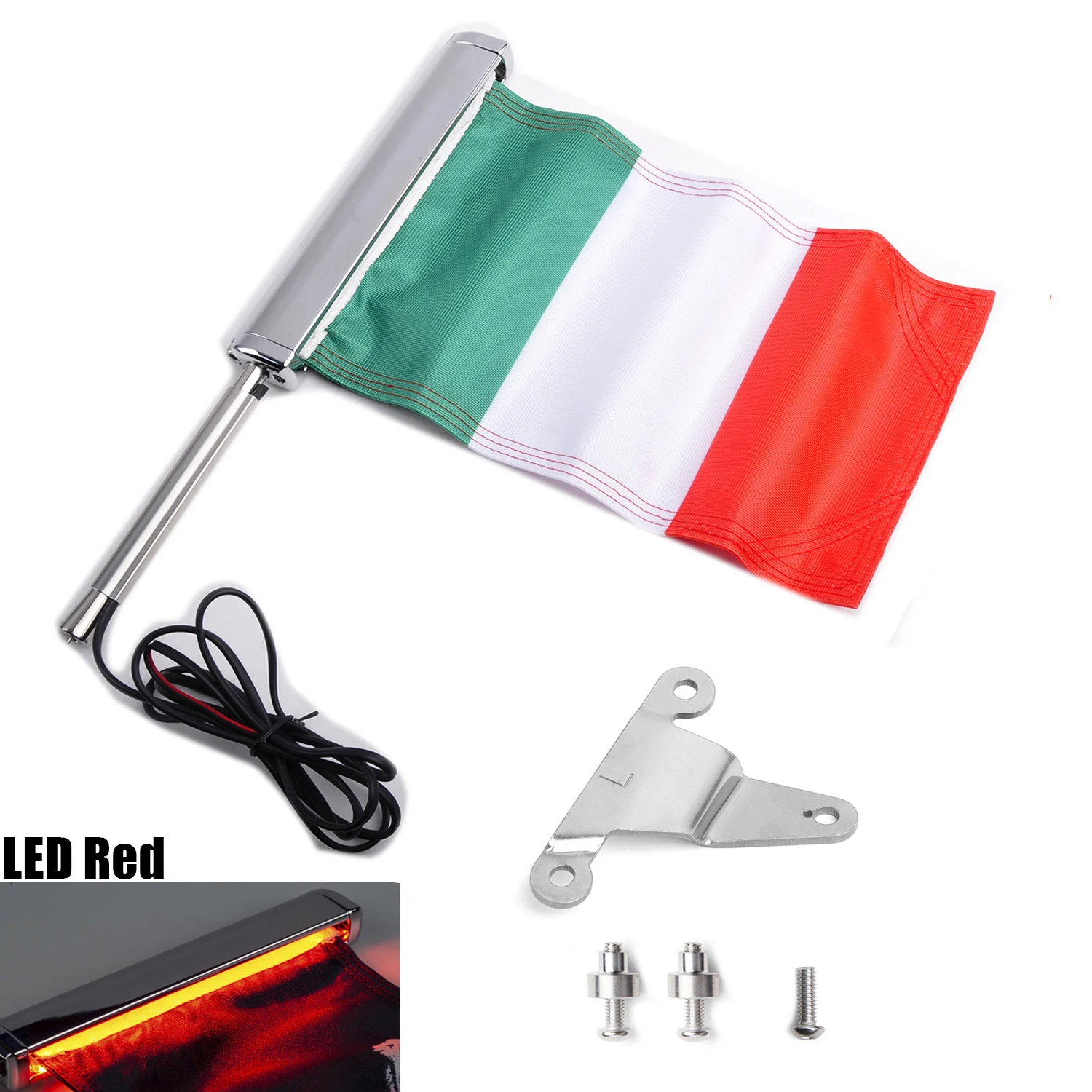 Gold wing GL1800 accesorios de motocicleta para honda, asta de bandera Popular, grupo de bandera LED para pasajeros de Italia, grupo de asta de bandera, PANICAL