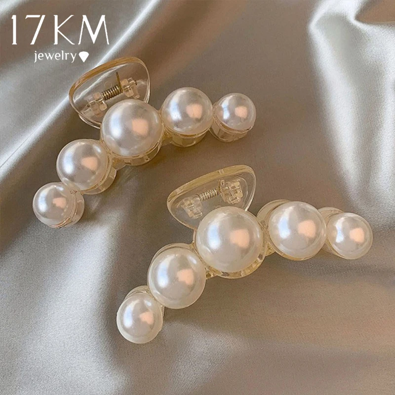 

17KM 2/3Pcs Pearl Hairpins Metal Gold Color Hair Claw Sets Women Plastic Hair Accessories Girls Pincer Barrette Hair Clips 2022