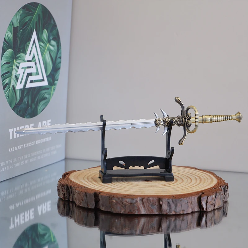 22 cm Diablo Grove tandzaag tweehandige decoratieve zwaard Game wapens model Metalen Speelgoed zwaarden Desktop Ornamenten Jongen Geschenken