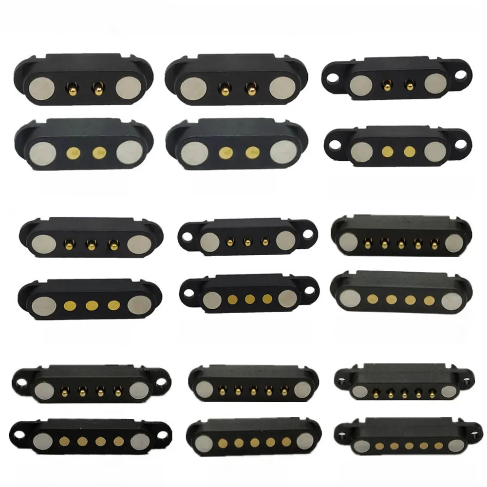 1set 2A DC Magnetische Pogo Pin Stecker 2Pin 3Pin 4Pin 5Pin Pogopin Männlich Weiblich abstand 2,5/2,80mm Federbelastete DC Steckdose