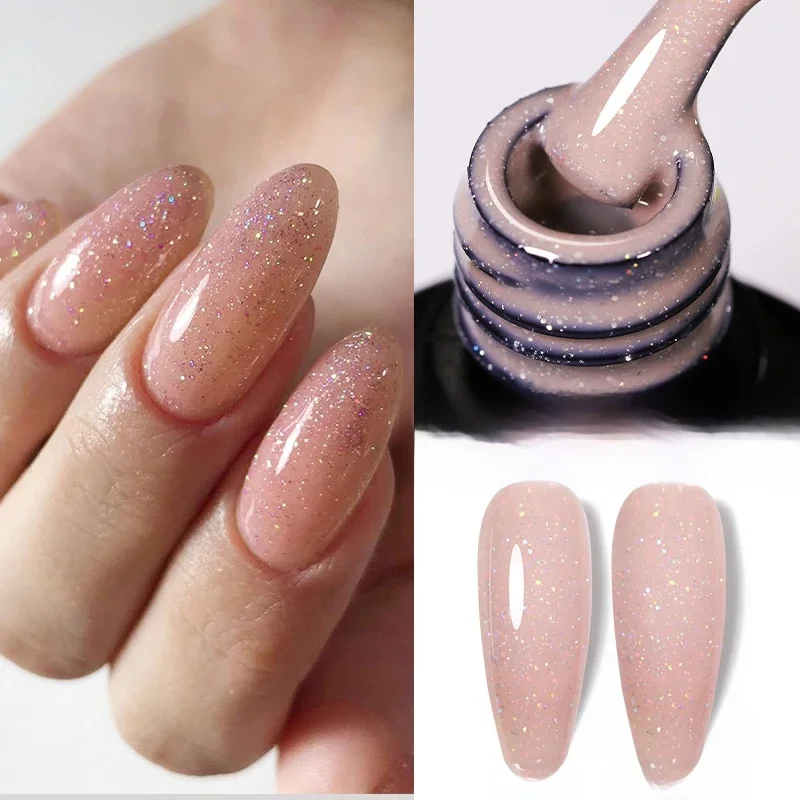 UR SUGAR 7.5ml paillettes vernis à ongles été argent nu paillettes manucure Semi Permanent tremper Nail Art Gel vernis