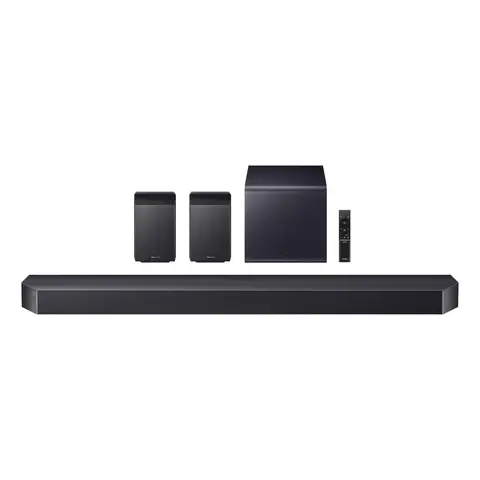 Samsung HW-Q990F 11.1.4Ch Wireless Soundbar System with Dolby Atmos, Subwoofer & Rear Speakers, Q-Symphony, Adaptive Sound, Game Mode Pro