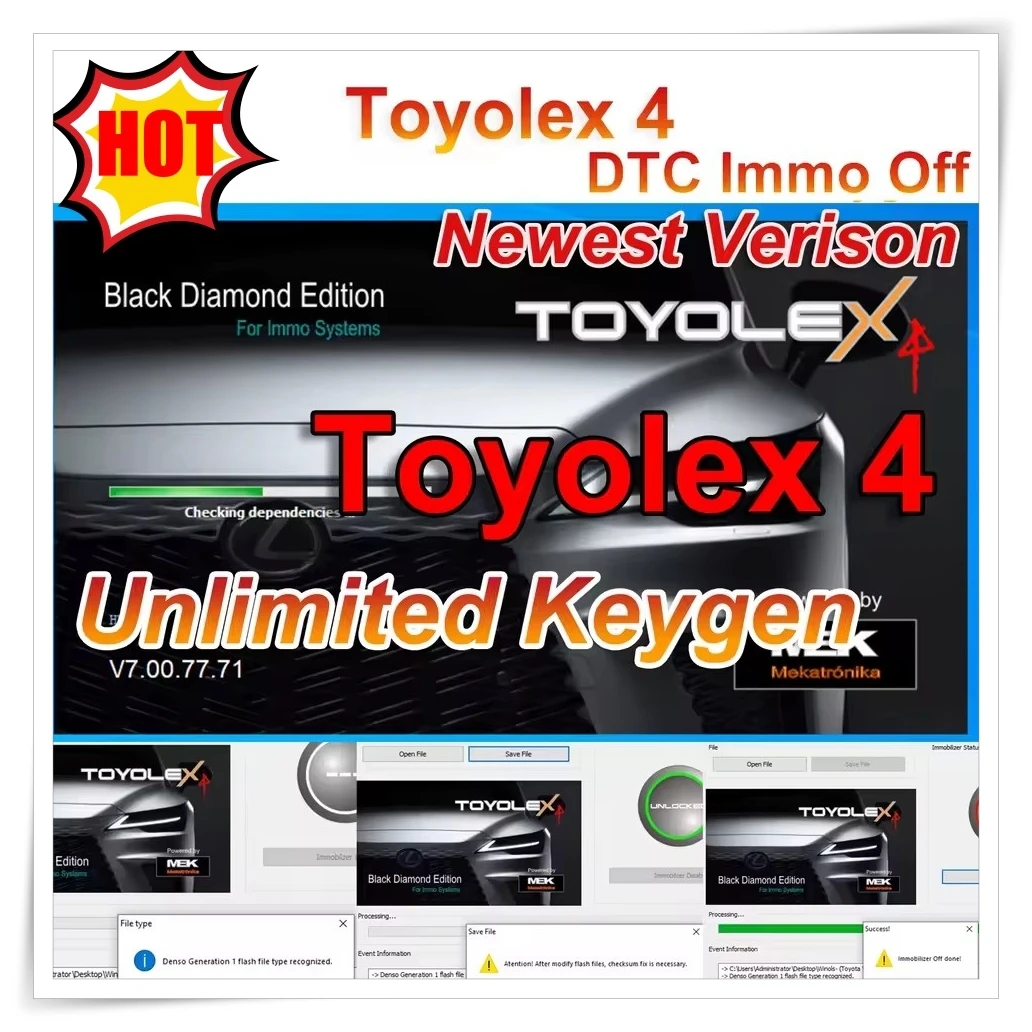 

2025 latest Toyolex4 Toyolex 4 with Unlimited Keygen for Denso for Lexus Mascheramento Car DTC Disable SoftwareTool dtc immo off