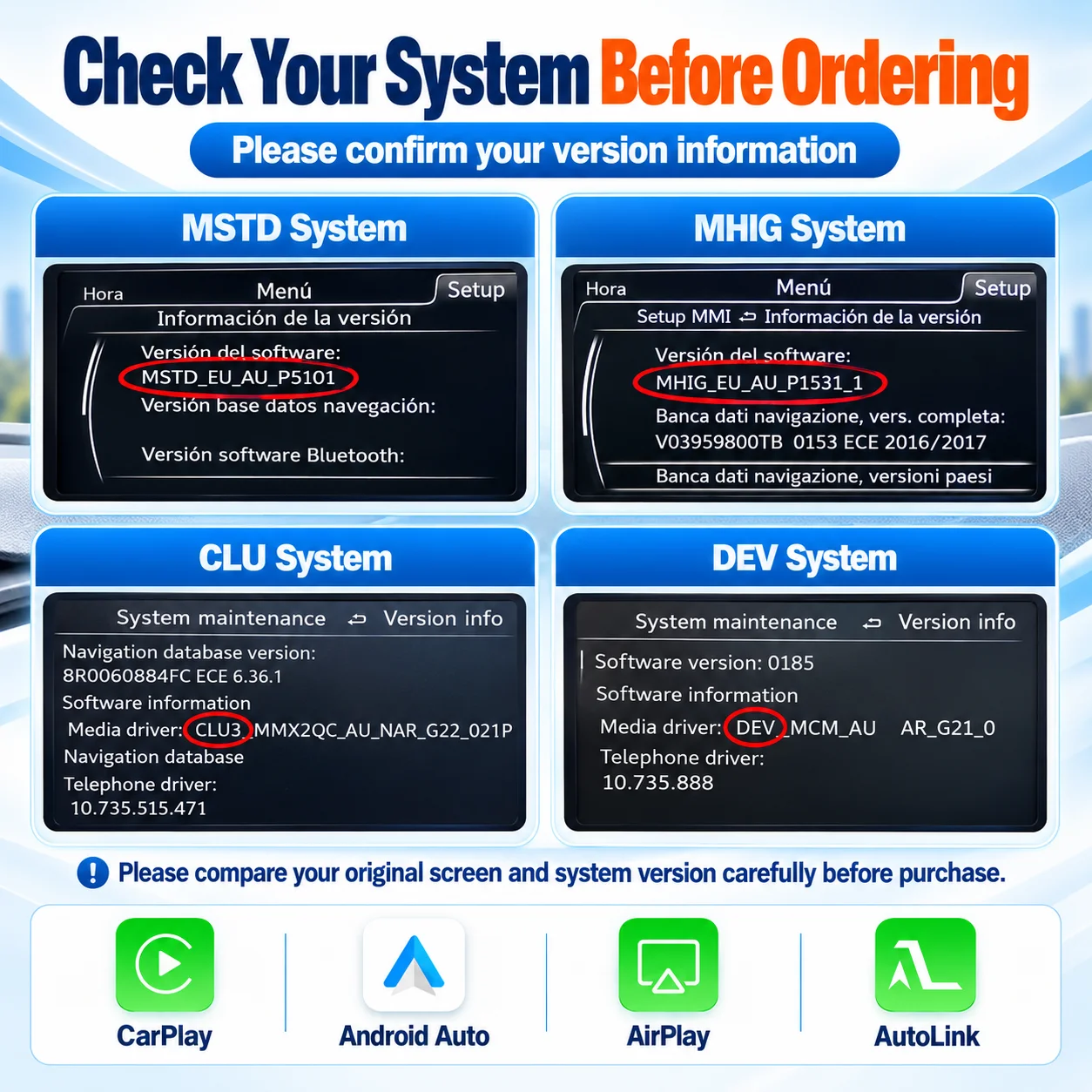 Box Decoder Wireless AUTOTOP Apple CarPlay Android Auto per Audi A3 S3 8V A4 B9 A5 F5 Q2 Q5 Q7 MIB MIB2 Interfaccia Retrofit per Schermo Originale AirPlay MirrorLink Bluetooth AUX USB Telecamera OEM