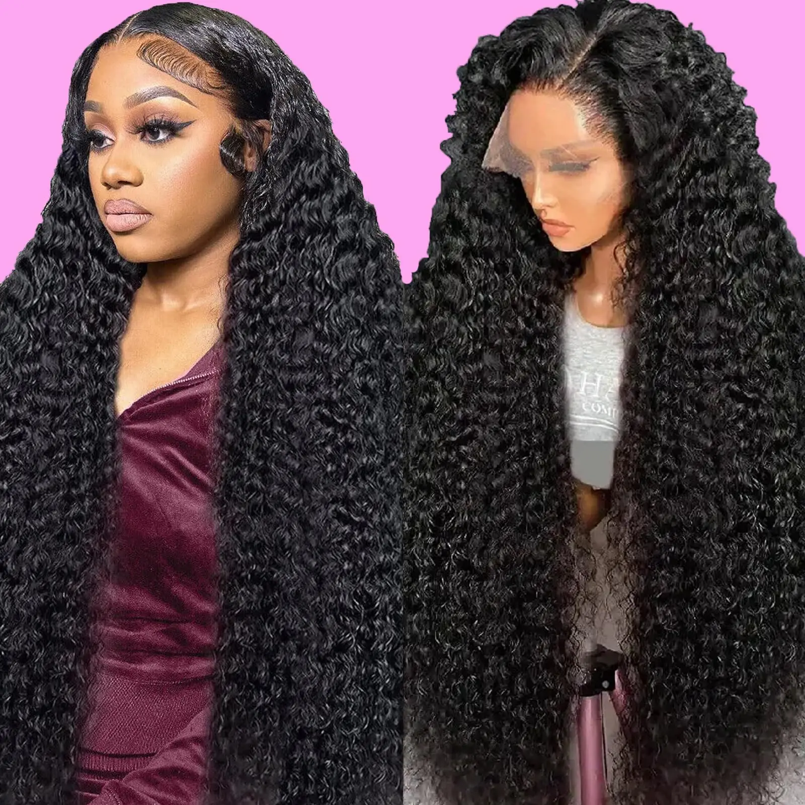 

Deep Wave Lace Front Wigs Human Hair 200% Density 13X6 Lace Front Wigs Human Hair Pre Plucked with Baby Hair HD Lace Frontal Wig