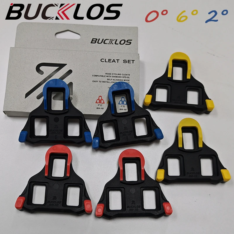 

BUCKLOS Bicycle Clipless Pedal Cleat for SH10 SH11 SH12 Road Bike Self-locking Pedal Cleat for SPD-SL Cycling Shoe Cleats