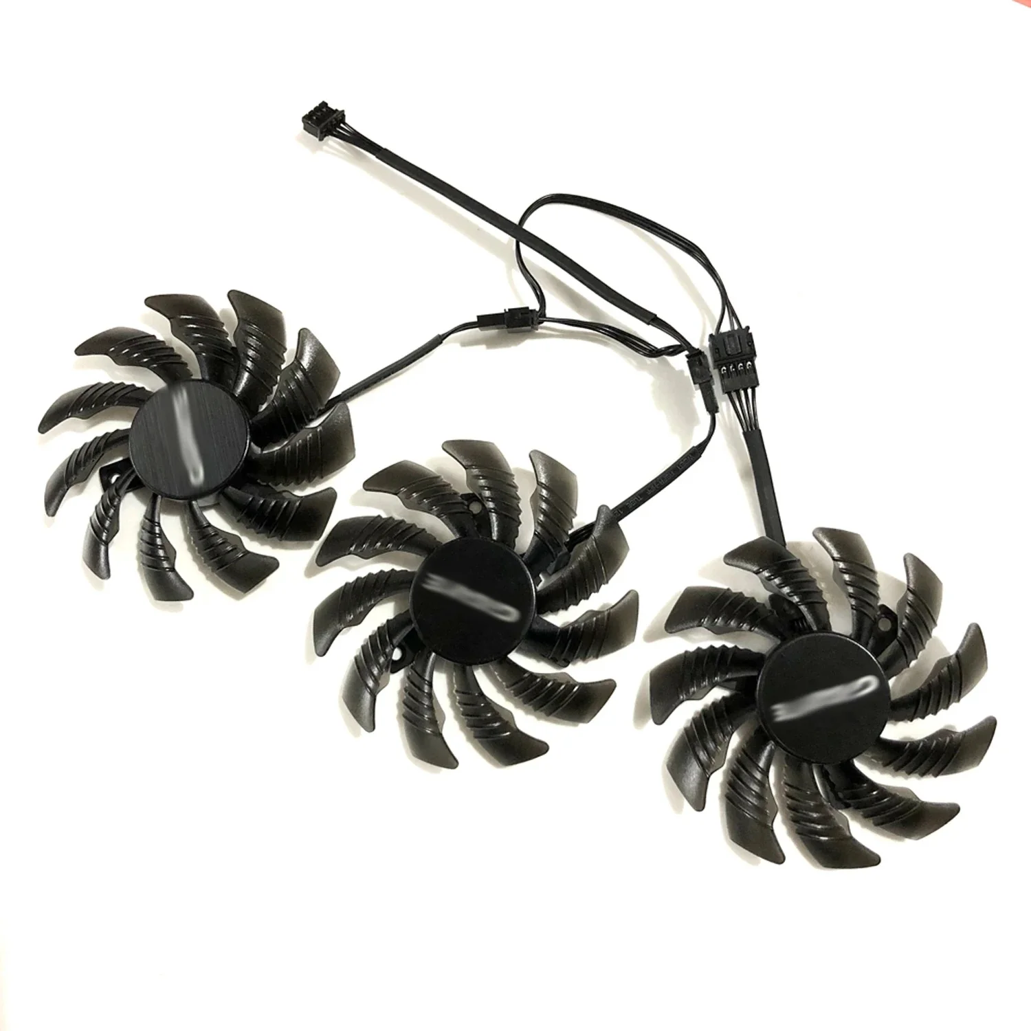 3Pcs/Set GPU VGA Video Fan,PLD08010S12HH,dla GIGABYTE GV-R9FURYWF3OC-4GD R9 FURY,dla GIGABYTE GTX 1080 G1 ROCK 8G,dla GIGABYTE GTX 1070 G1 ROCK 8G,Gigabyte P104-100 4G — zdjęcie 2