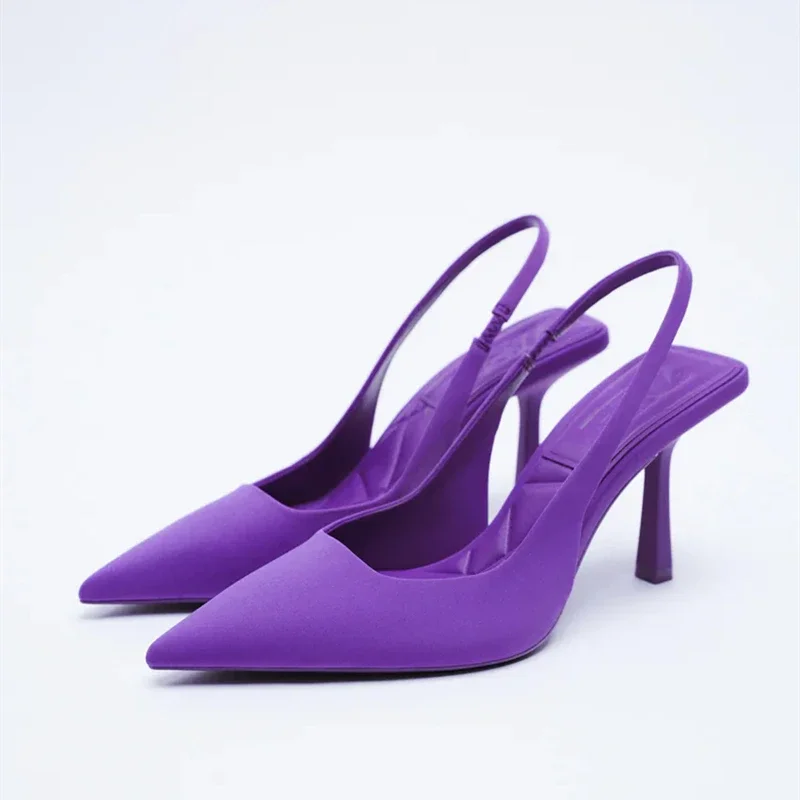 Neue heiße 2024 hochwertige Mode Sling back Schuhe für Frauen Slip-On Damen High Heels sexy spitzen