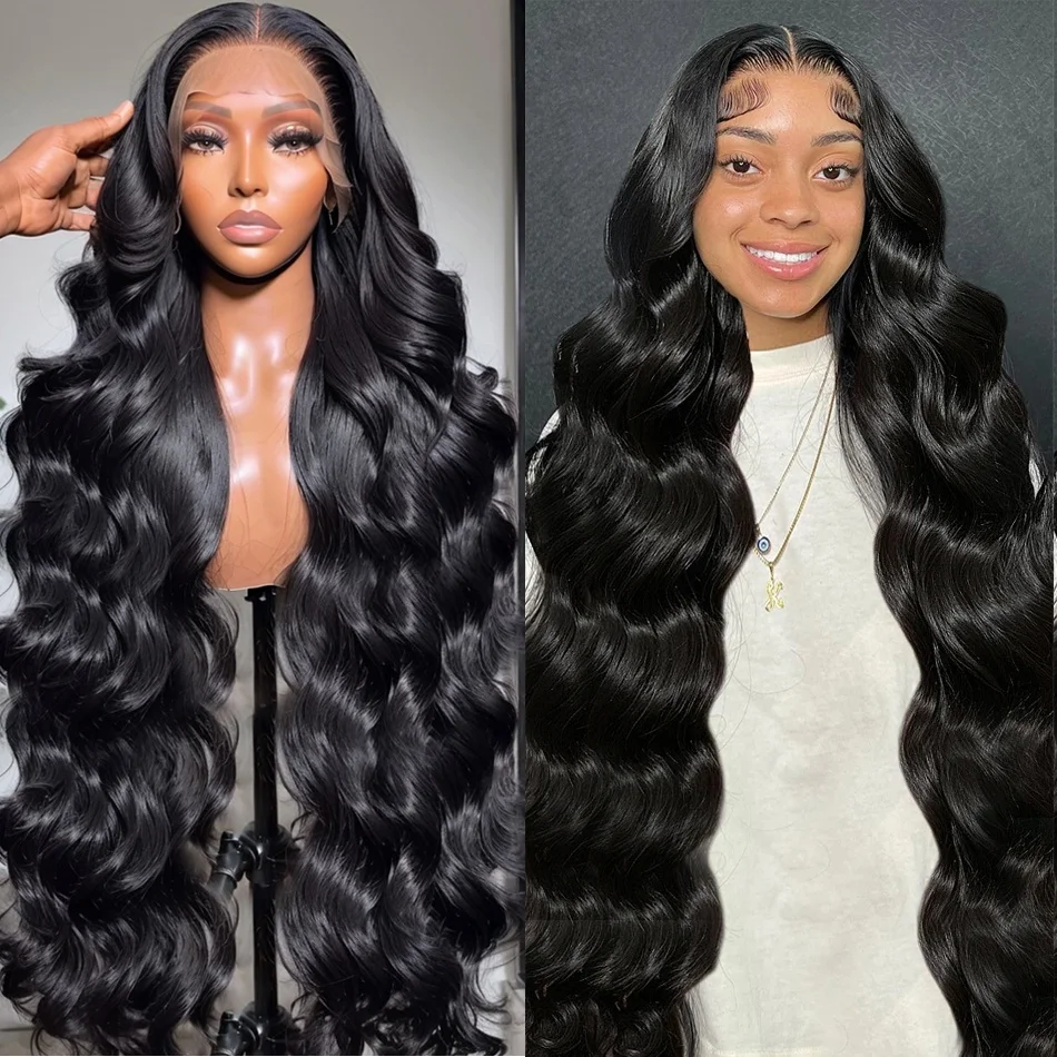 

200% High Density 13x4 Lace Front Wig Body Wave 13x6 Transparent Lace Frontal Human Hair Wig 30 Inches Pre Plucked For Women