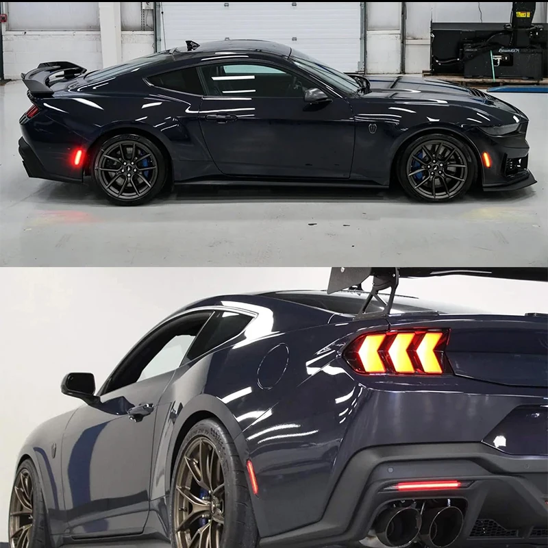 أضواء عاكسة للعلامات الجانبية لـ 2024 2025 Ford Mustang Gen7/S650، أضواء علامة المصد الأمامي والخلفي #6