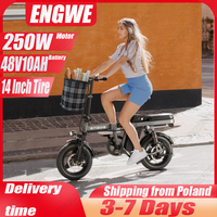 ENGWE T14 Electric Bicycle 250W Brushless Motor 48V10AH Lithium Battery Mini Folding E-bike 14 In Tire Adult City Electric Bike