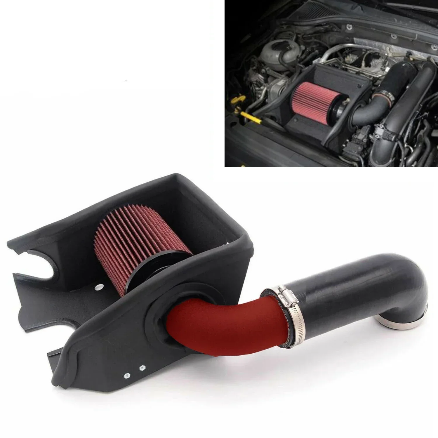 Aluminium Air Intake Induktion Rohr + Hitzeschild Filter für Golf MK7 TSI TFSI EA211