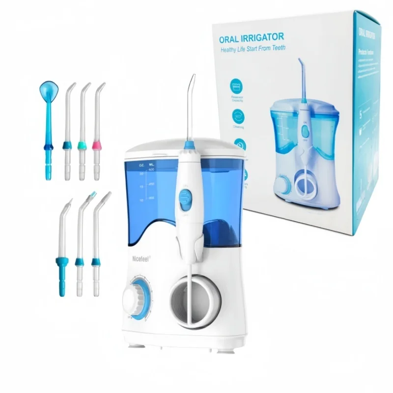 Oral Irrigator 7 Jets Dental Water Flosser Electric Tooth Cleaner 600ml Oral Hygiene Flosser Teeth Whitening Gel For Oral Care