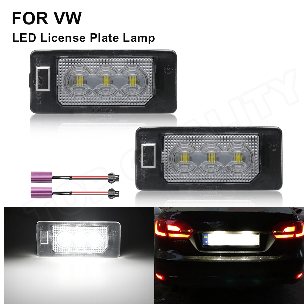 

2x LED Number License Plate Light Lamp Canbus For VW Golf 6 7 MK6 MK7 Passat B6 B7 Jetta MK6 Polo Touran Touareg Sharan