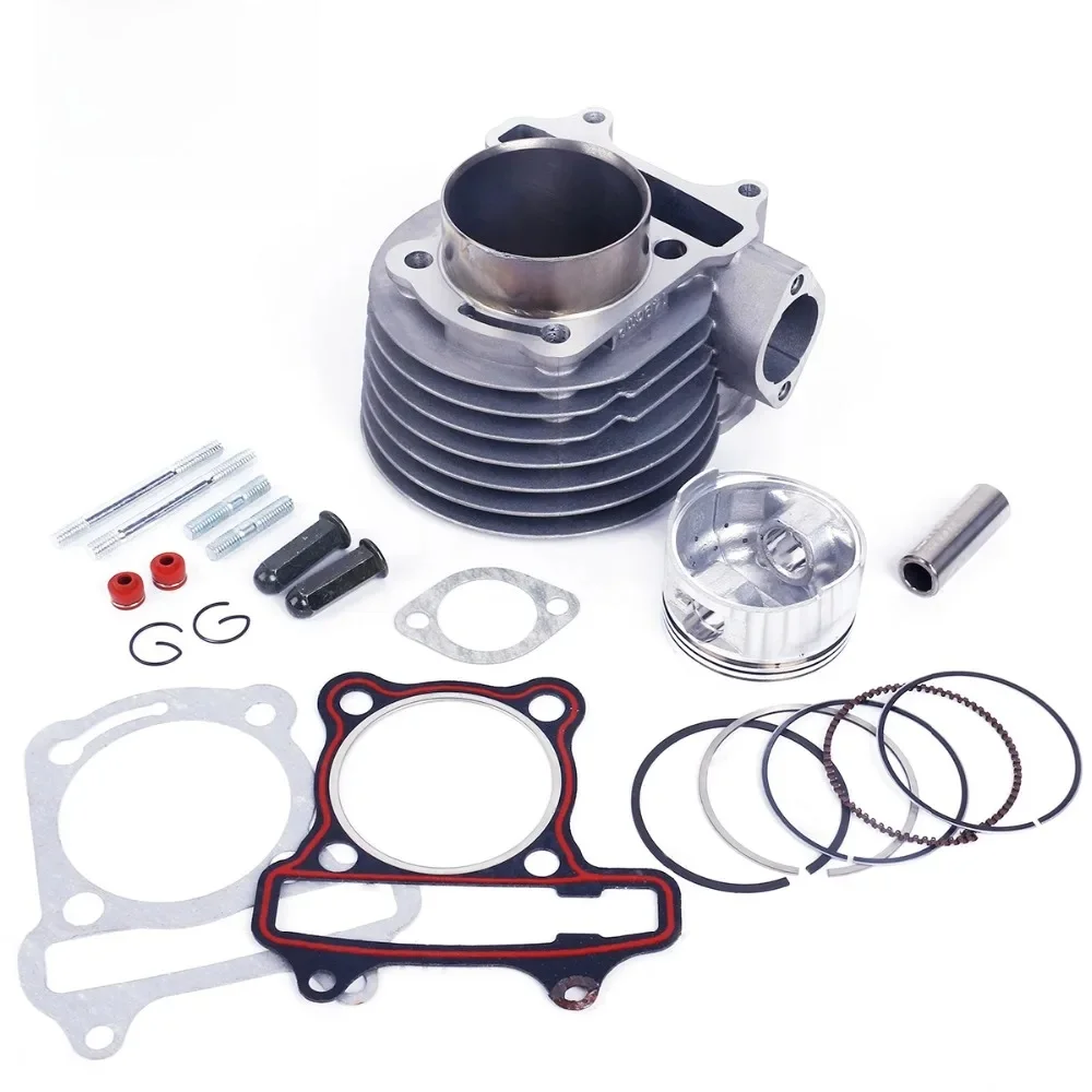 Glixal GY6 180cc chiński skuter silnika 61mm duża pojemność zestaw siłowników z zestaw tłoka dla 4T 157QMJ ATV gokart motorower — zdjęcie 2