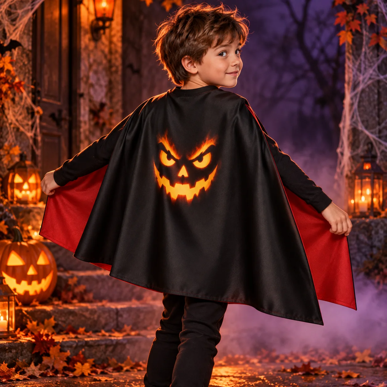 Custom Long Hooded Cloak Medieval Costume Cosplay Cape HalloweenParty kids Unisex