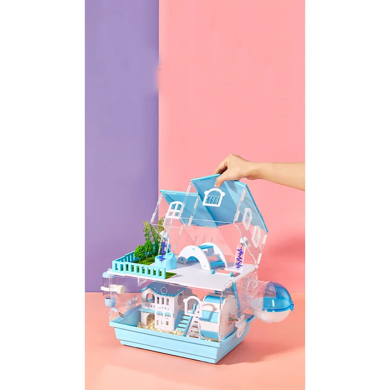 Acrylic Hamster Cage Transparent Villa Large Cage Assembly Various Styles Suitable for Small Pet Guinea Pig Rabbit Accessories
