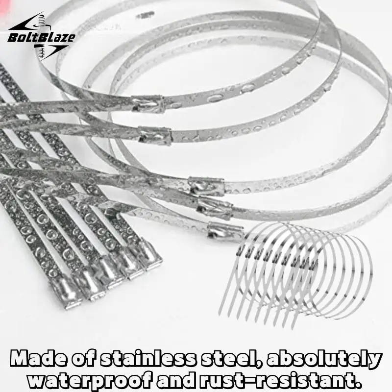 ربطات بسحاب معدنية متينة ، فولاذ مقاوم للصدأ ، ربطات كابلات ذاتية القفل لأغشية العادم ، سياج ، عبوة ، ، من من من