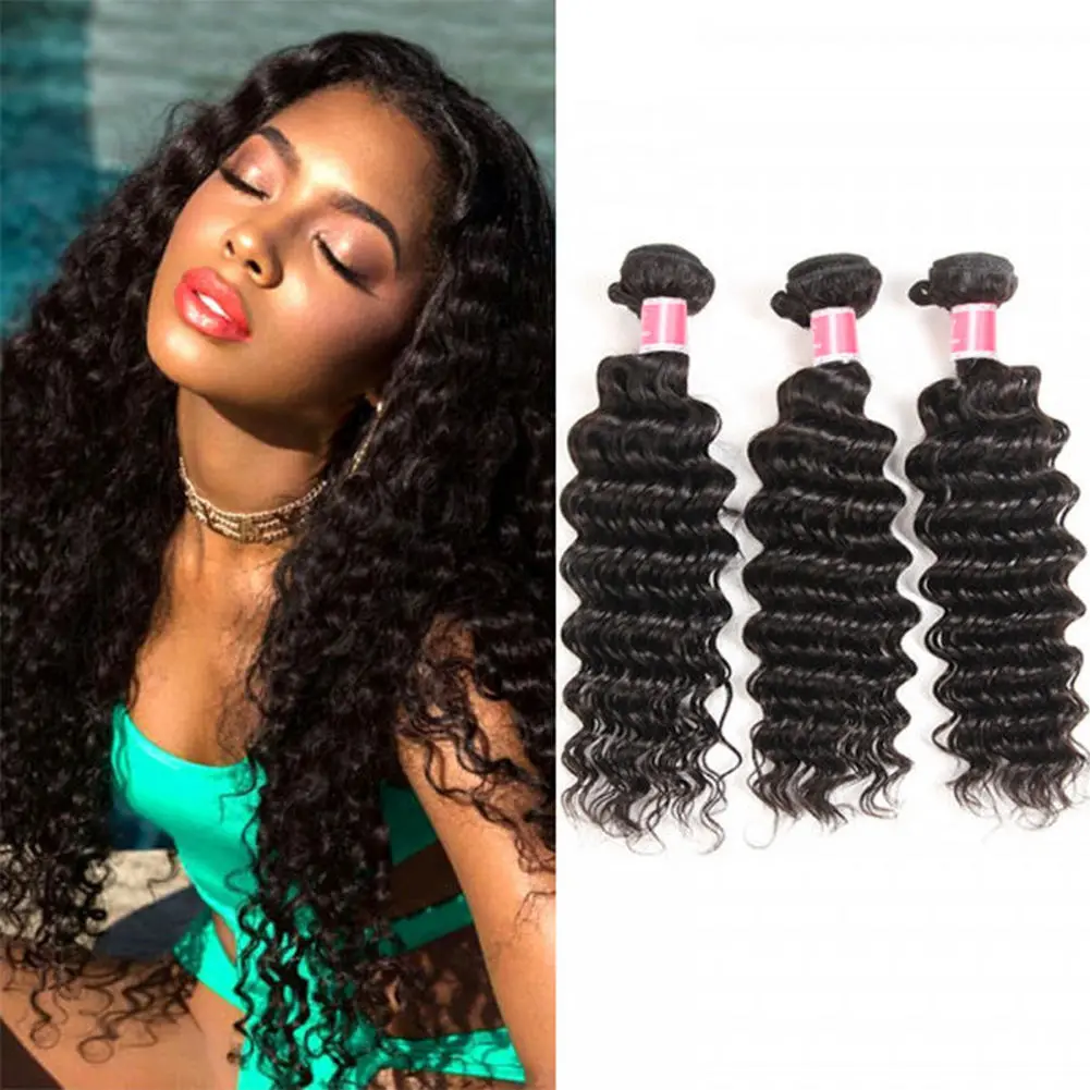 

Malaysia Deep Wave Human Hair 3 Bundle Deal Human Hair Weave Hair Extensions Deep Curly Raw Hair Weave