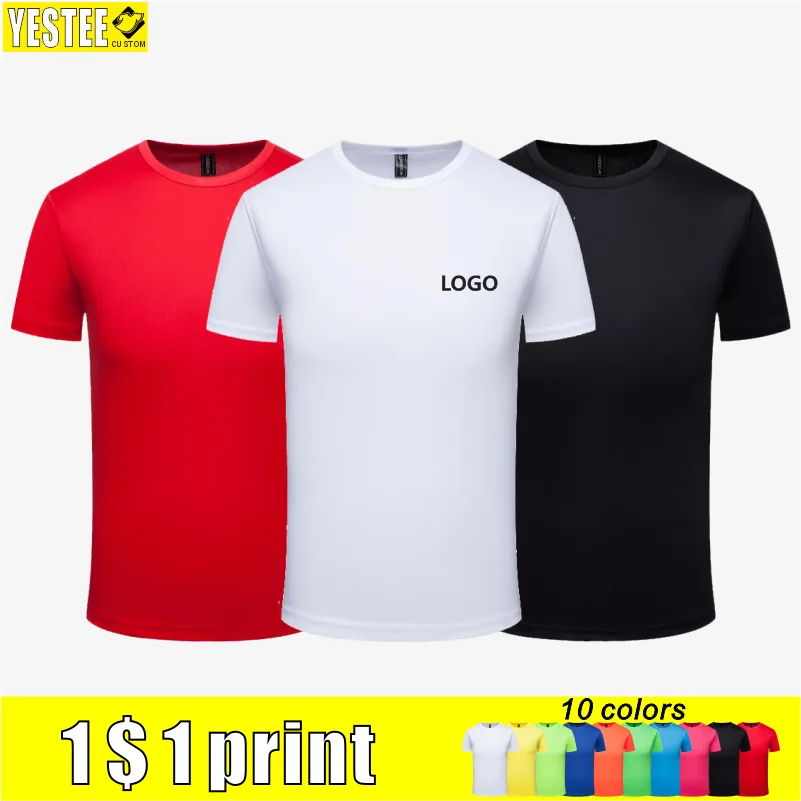 Summer quick-dryingT-shirt Round Neck Solid Color Marathon Team Shirt Sportswear Custom Shirt Embroidery Printing Exclusive LOGO