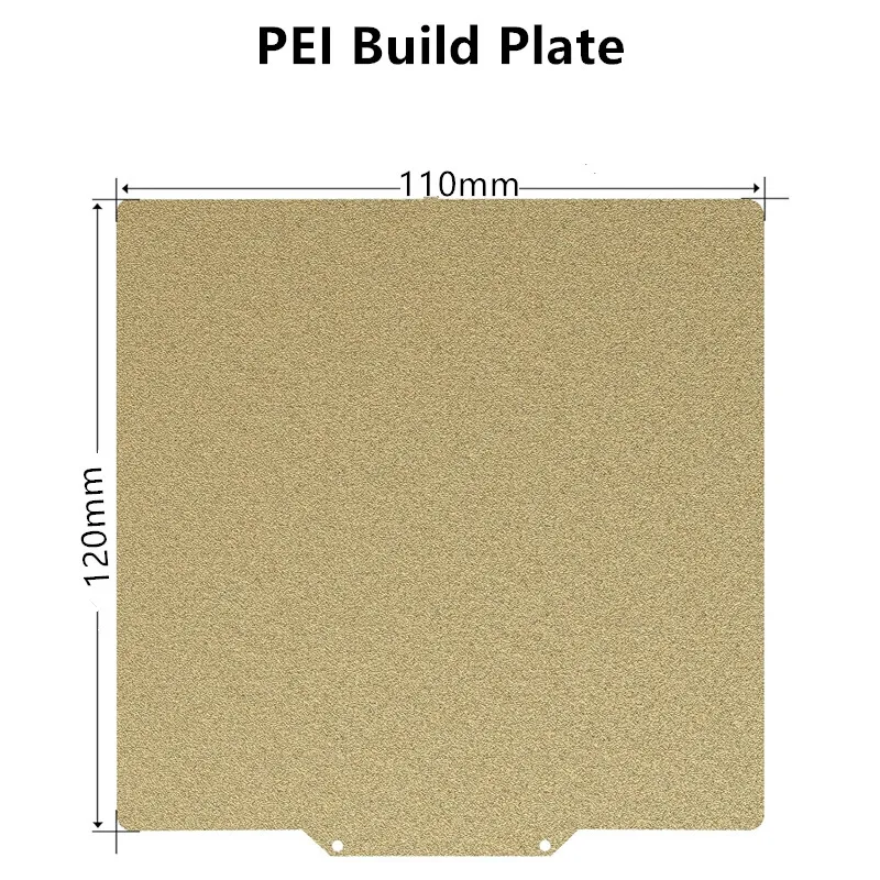 Hoja PEI de doble cara con textura/liso energética, cama calefactable de acero con resorte Flexible magnético de 120x110mm para piezas de impresora 3D TINA2S