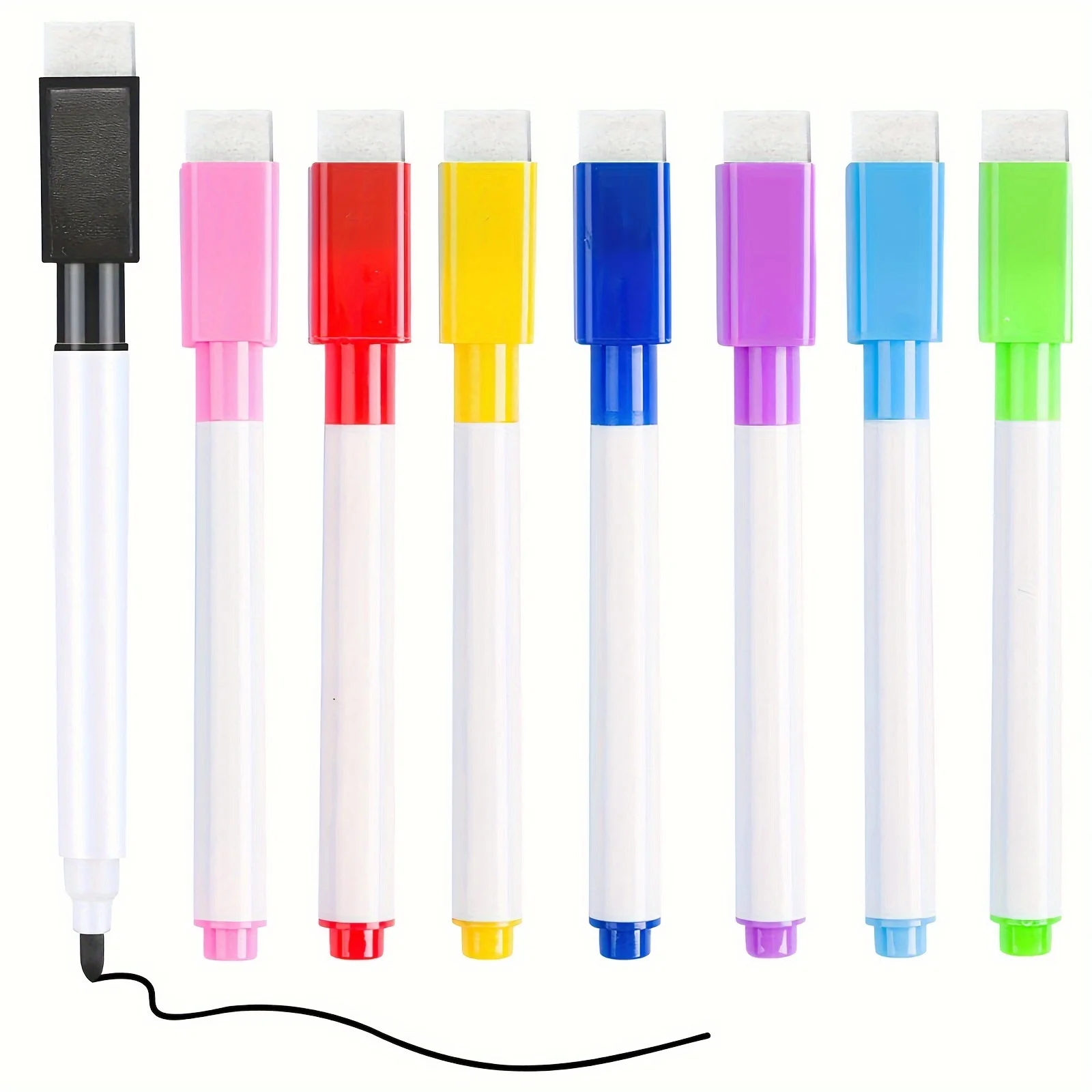 

8 Colors Whiteboard Marker Pens Set Dry Erase Markers with Eraser Cap for Office, Home, Meeting, DIY Journals