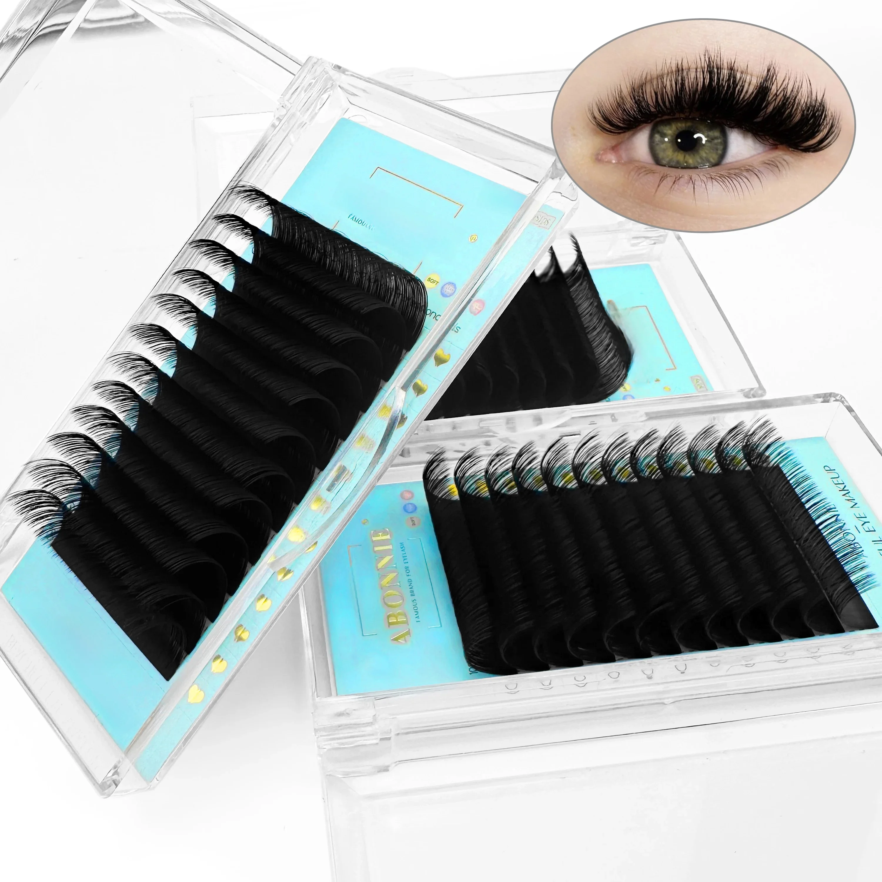 ABONNIE Kasjmier Klassieke Individuele Wimperextensions 0,03-0,15 mm C CC D Curl Wimpers Mat Zwart Professioneel Zacht Natuurlijk - afbeelding 2