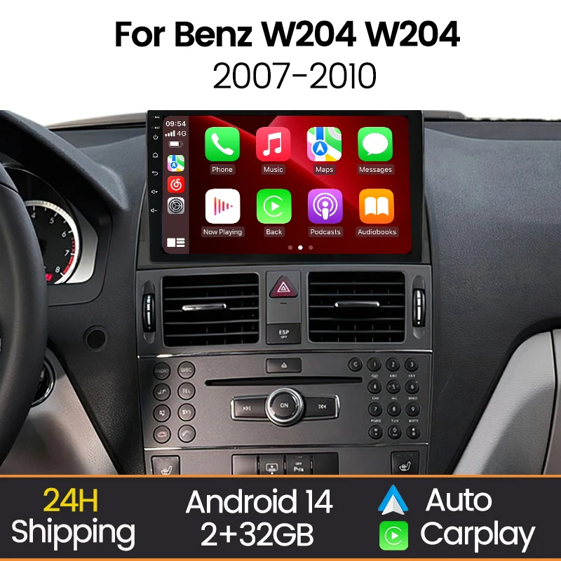 

Автомобильная мультимедийная система Android для Mercedes Benz C-Class W204 S204 2007-2010, навигация, CarPlay, интеллектуальная система для автомобиля